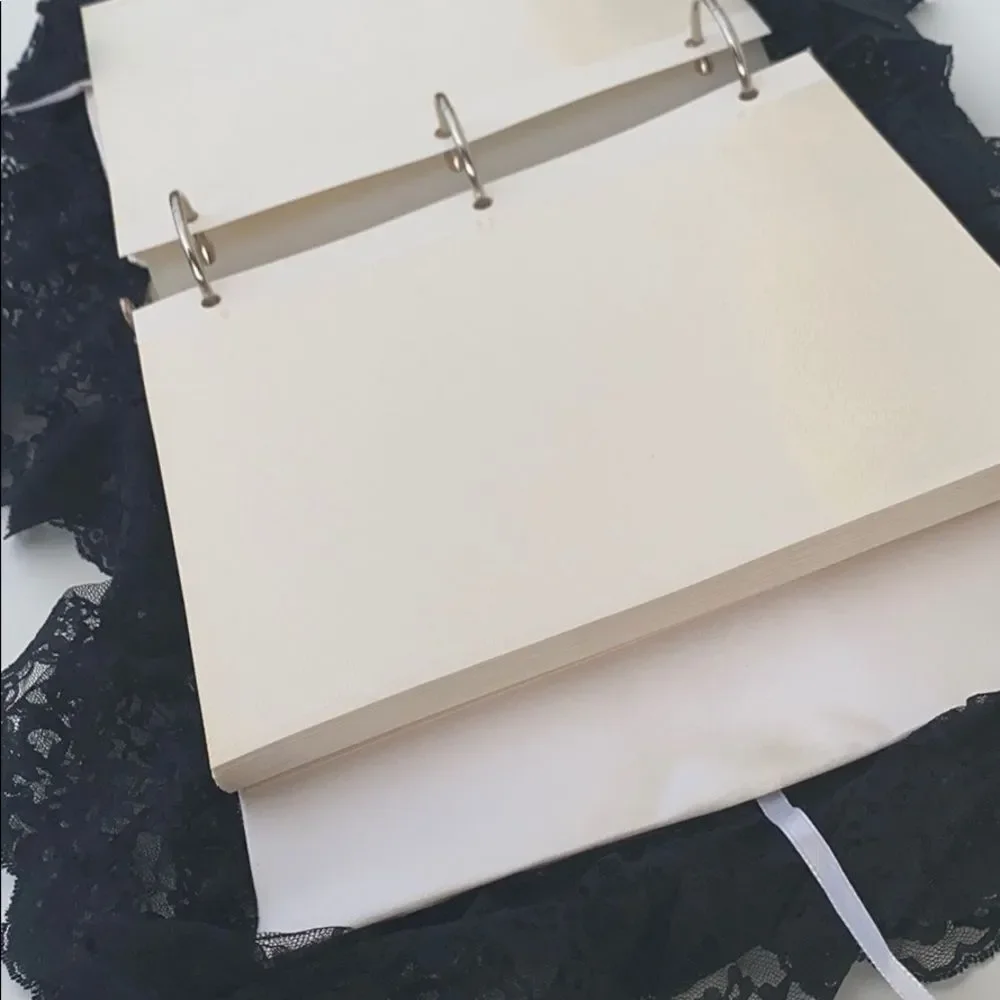 Vintage Black Lace White Wedding Photo Album